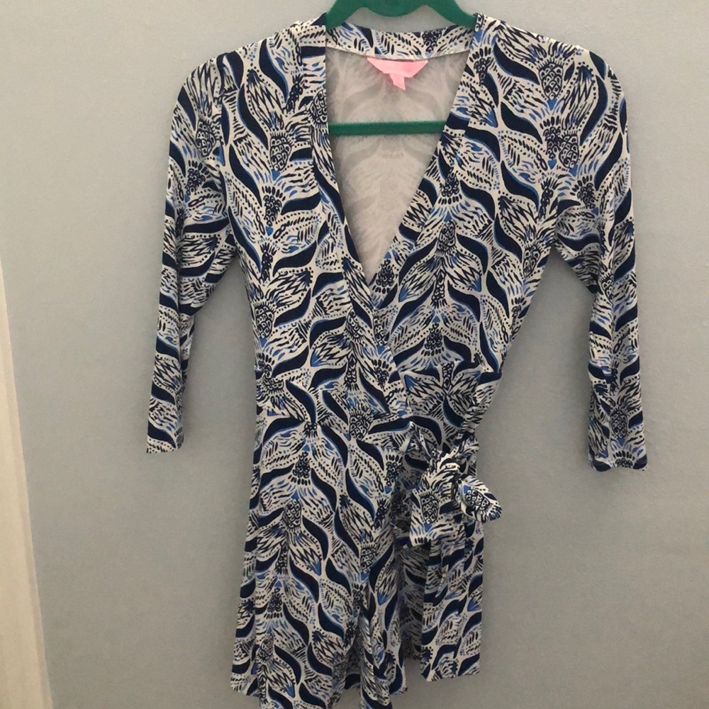 Lilly Pulitzer blue wrap romper